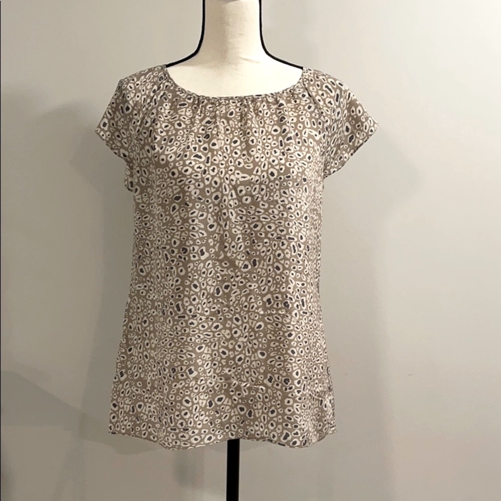 Banana Republic Short-sleeved Cheetah Print Blouse